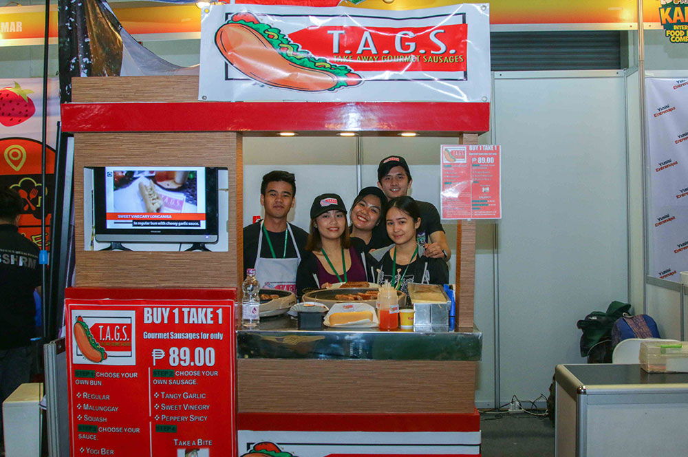 Students of Our Lady of Fatima University- Quezon City with their Take Away Gourmet Sandwiches (TAGS)
