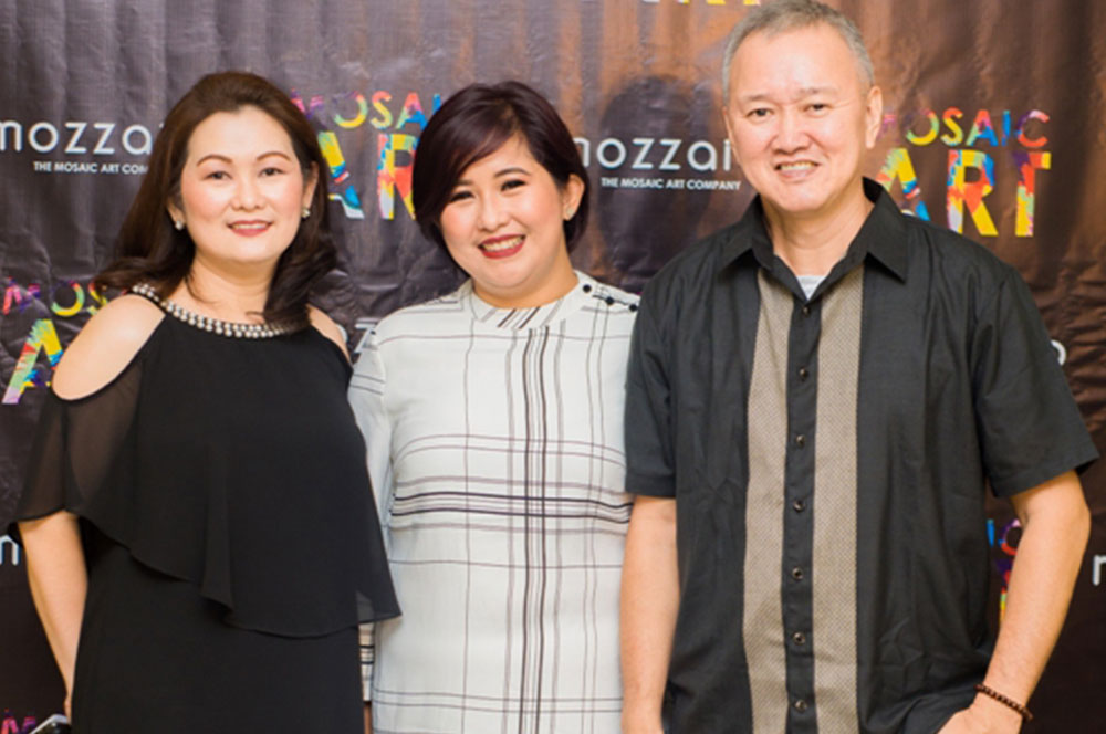 Mozzaico’s Marketing Manager Leizel Ubalde with Roy Espinosa and Angelie Maranan Banaag