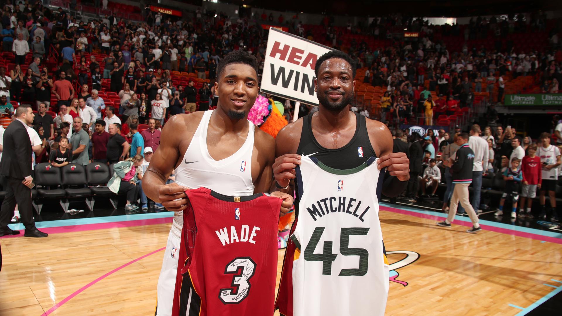 Donovan Mitchell and Dwyane Wade