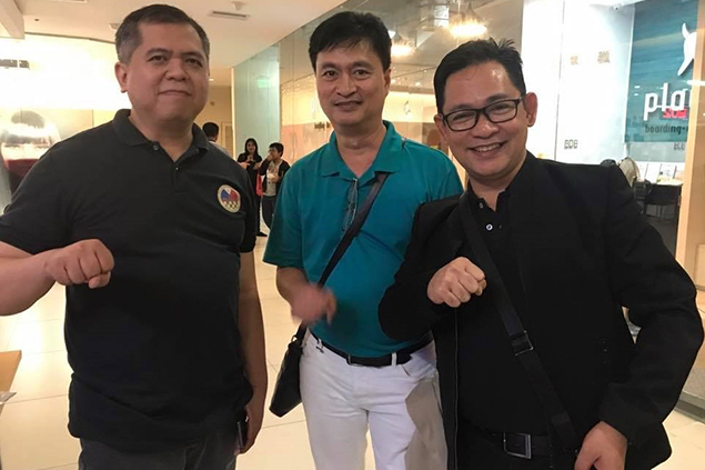  from left to right:  PECA president Atty. Cliburn Anthony Orbe, Housing and Land Use Regulatory Board Atty. Melzar Galicia and National Council on Disability Affairs Board of Directors Member James Gumatao Infiesto